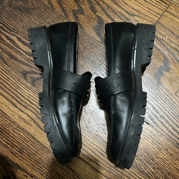 Flattered Stella big buckle gold and black chunky loafer 9 - Picture 5 of 6